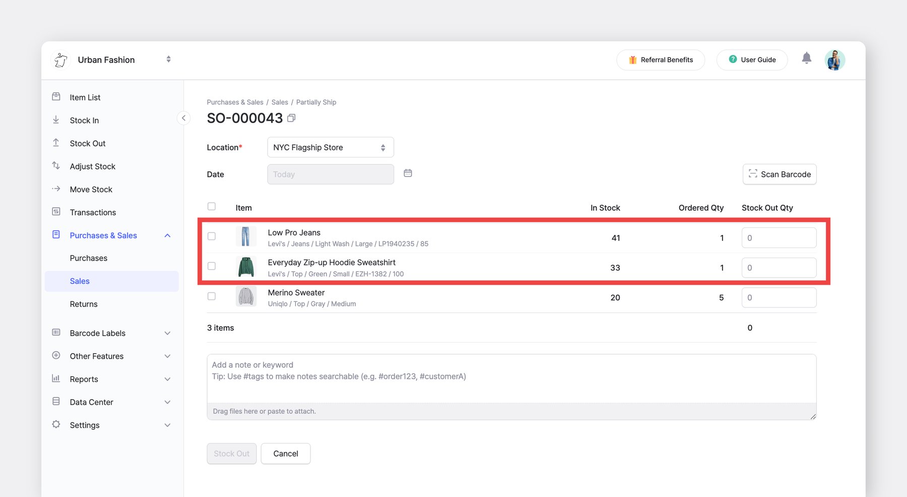 BoxHero - Bundles - Sales Order - Stock Out Component Items